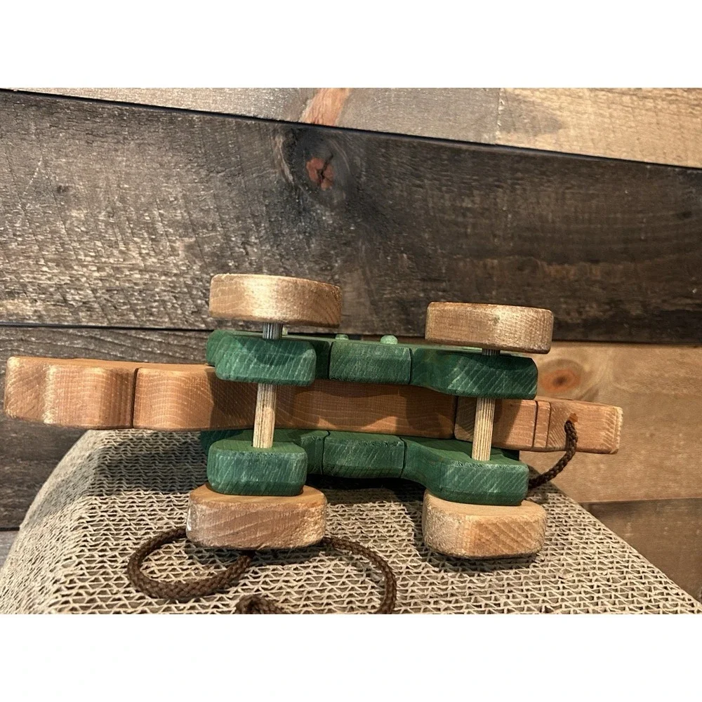 Lark Toys Kellogg MN Wooden Dinosaur Handmade Pull Toy 12.5